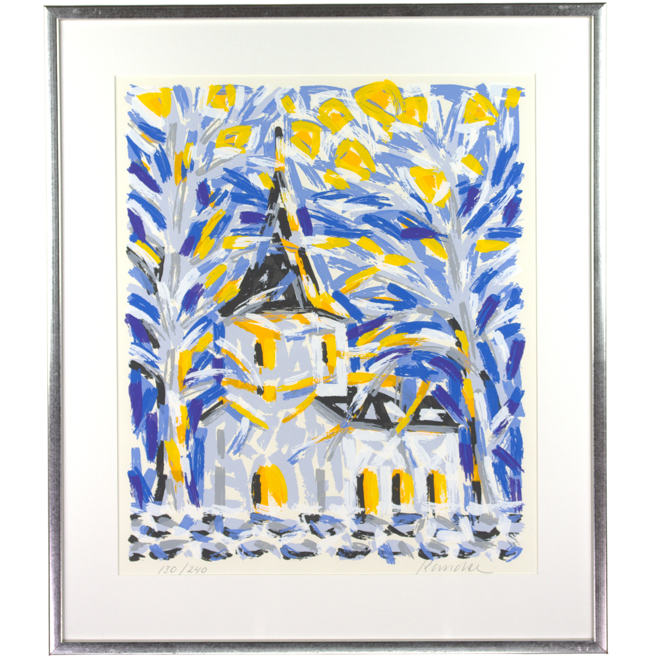 LEIF KANDER. Lithograph, 130/240, church, signed.