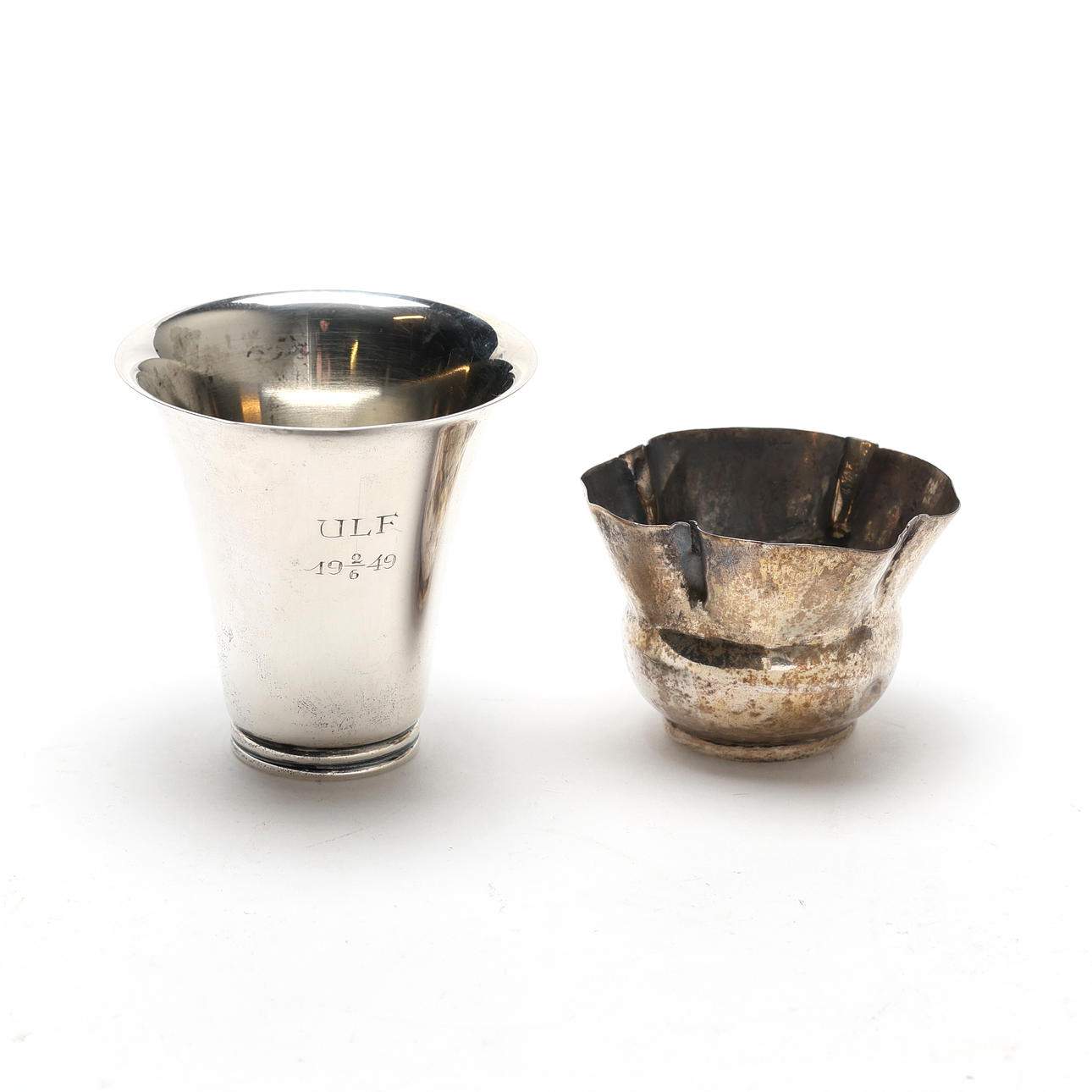 BEAKER, 2 pieces, silver, weight 87.63 g.