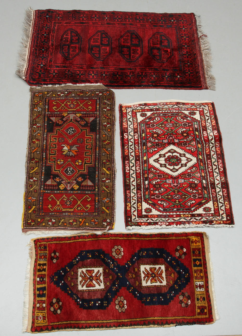 PARTI MATTOR, 4 st, orientaliska, största mattans mått 105 x 67 cm.