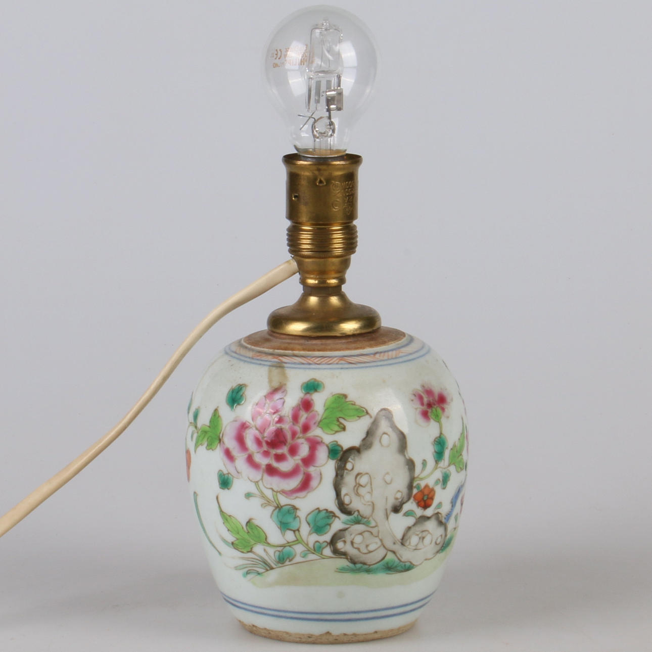 BORDSLAMPA/BOJAN, porslin, famille rose, Kina.