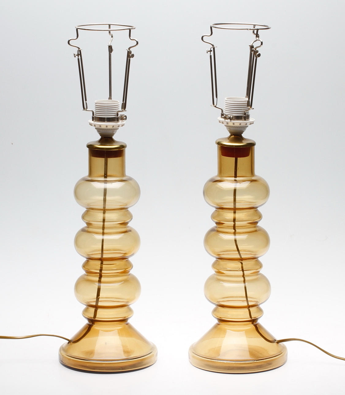 BORDSLAMPOR, ett par, glas, Flygsfors.