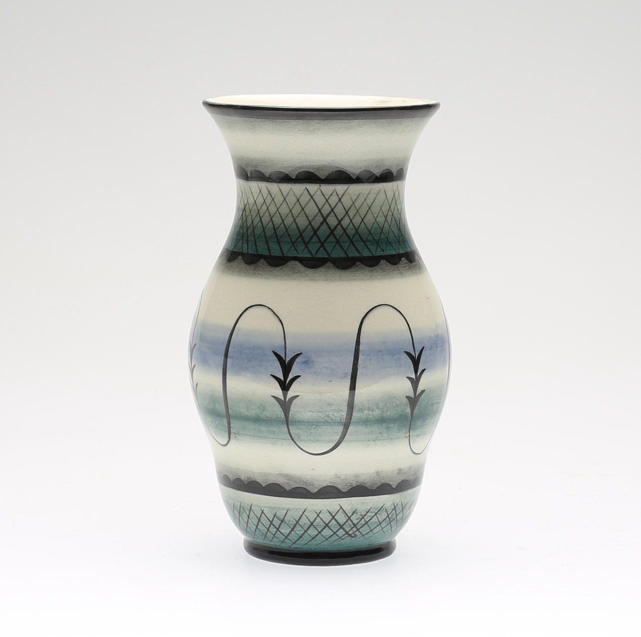 VAS, flintgods, Ilse Claesson, Art Deco, Rörstrand, signerad, 1920-/30-tal.