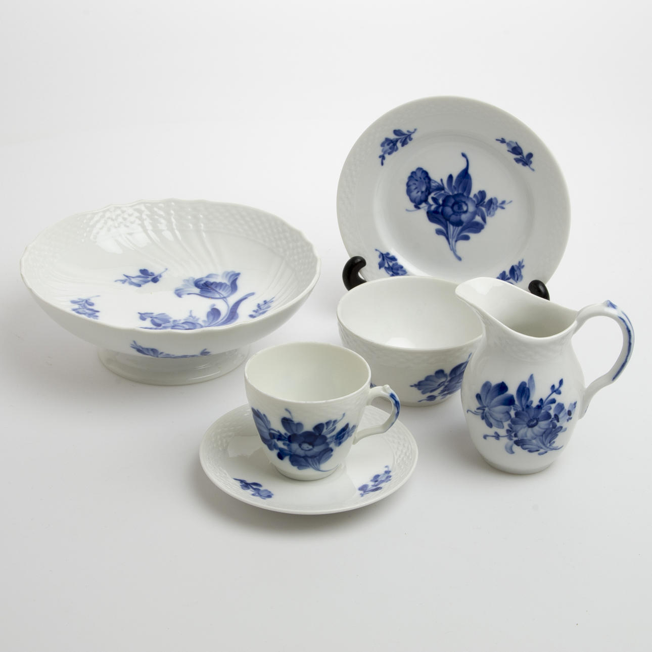 MOCKASERVIS, 42 delar, "Blå Blomster", Royal Copenhagen.