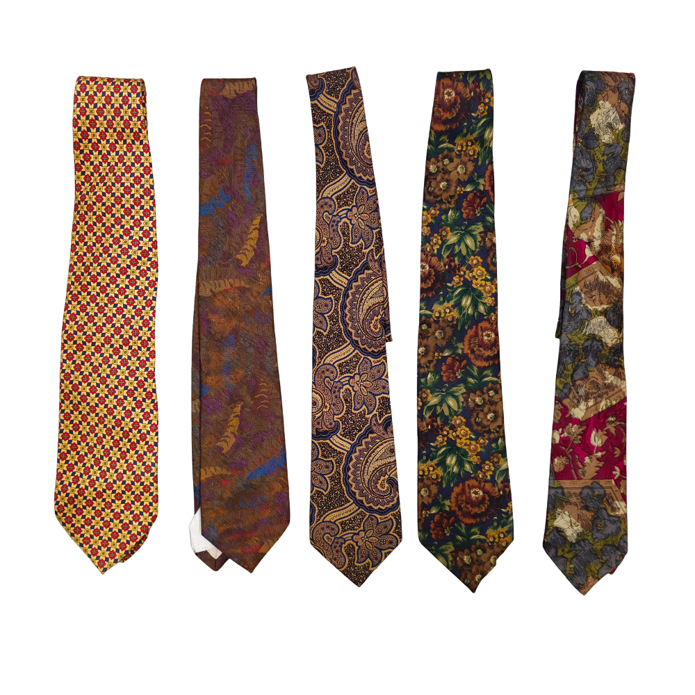 5 TIES FROM DIFFERENT BRANDS IN SILK.