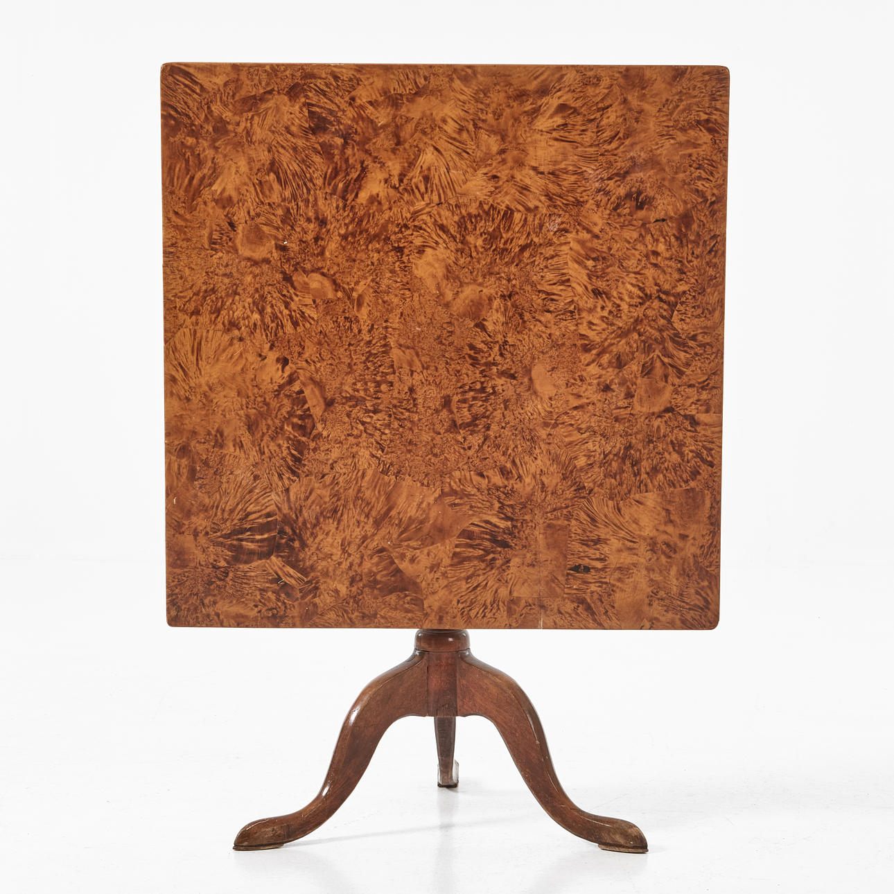 A folding table, veneered in alrot, first half of the 19th century ...