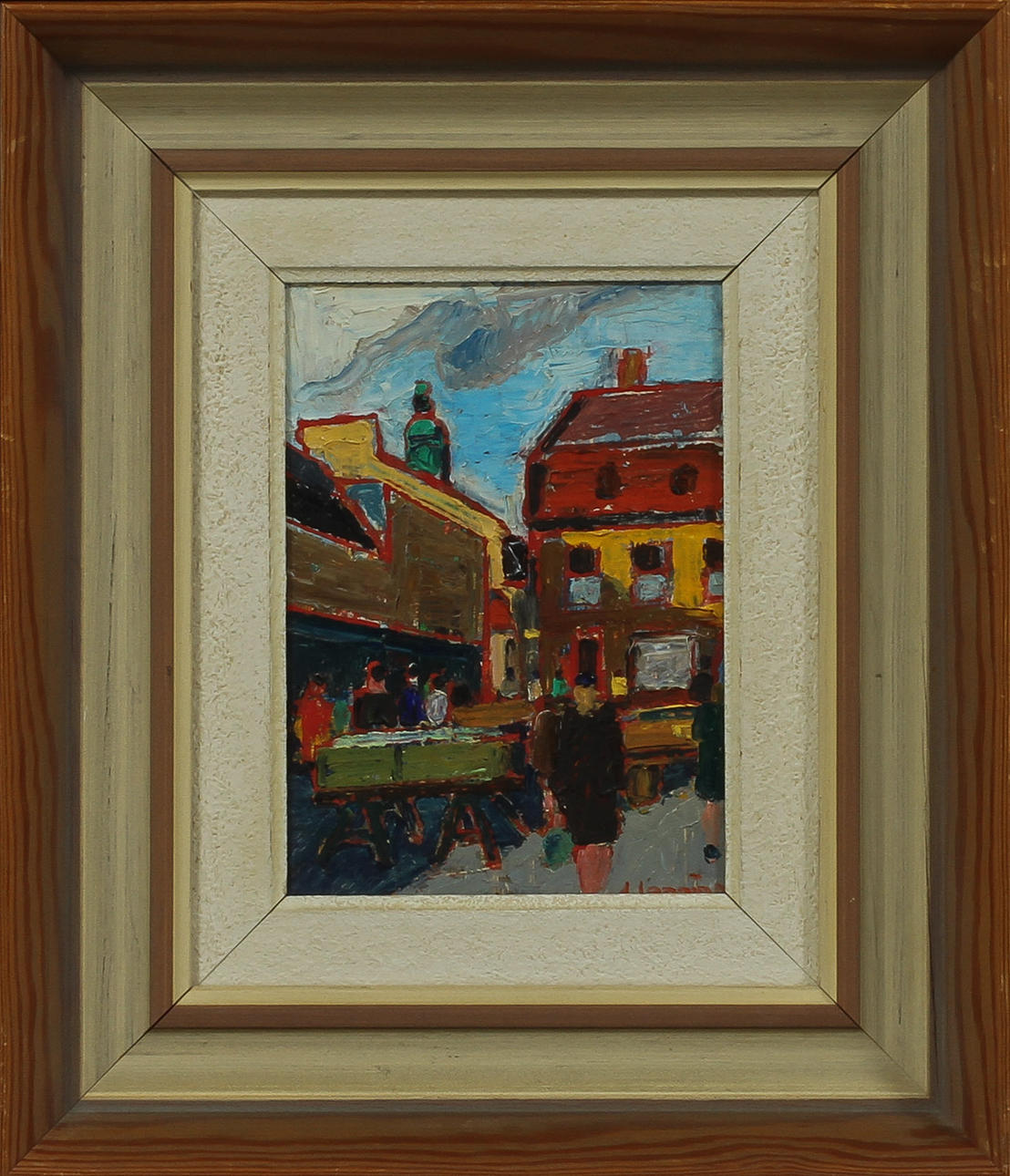 WILHELM HENNING. Stadsmotiv, olja på pannå, sign.