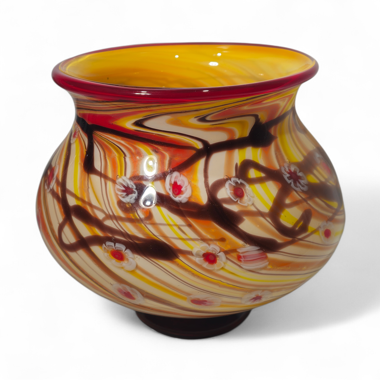 Curated visual reference: Fresh Look at Murano Glass Vase With Glass Inlays And Shades Glass