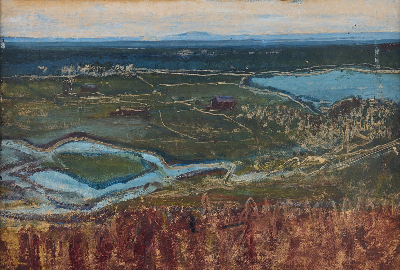 OTTO HESSELBOM (1848‑1912). Attributed. Landscape view.