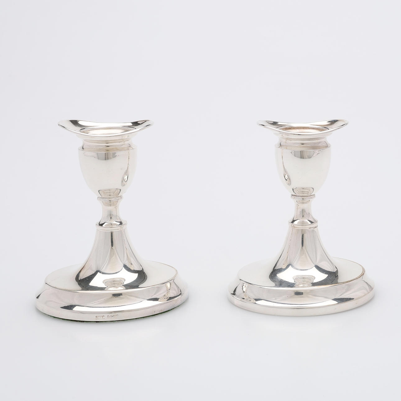 SVEND TOXVÆRD. CANDLESTICKS, A PAIR, SILVER.