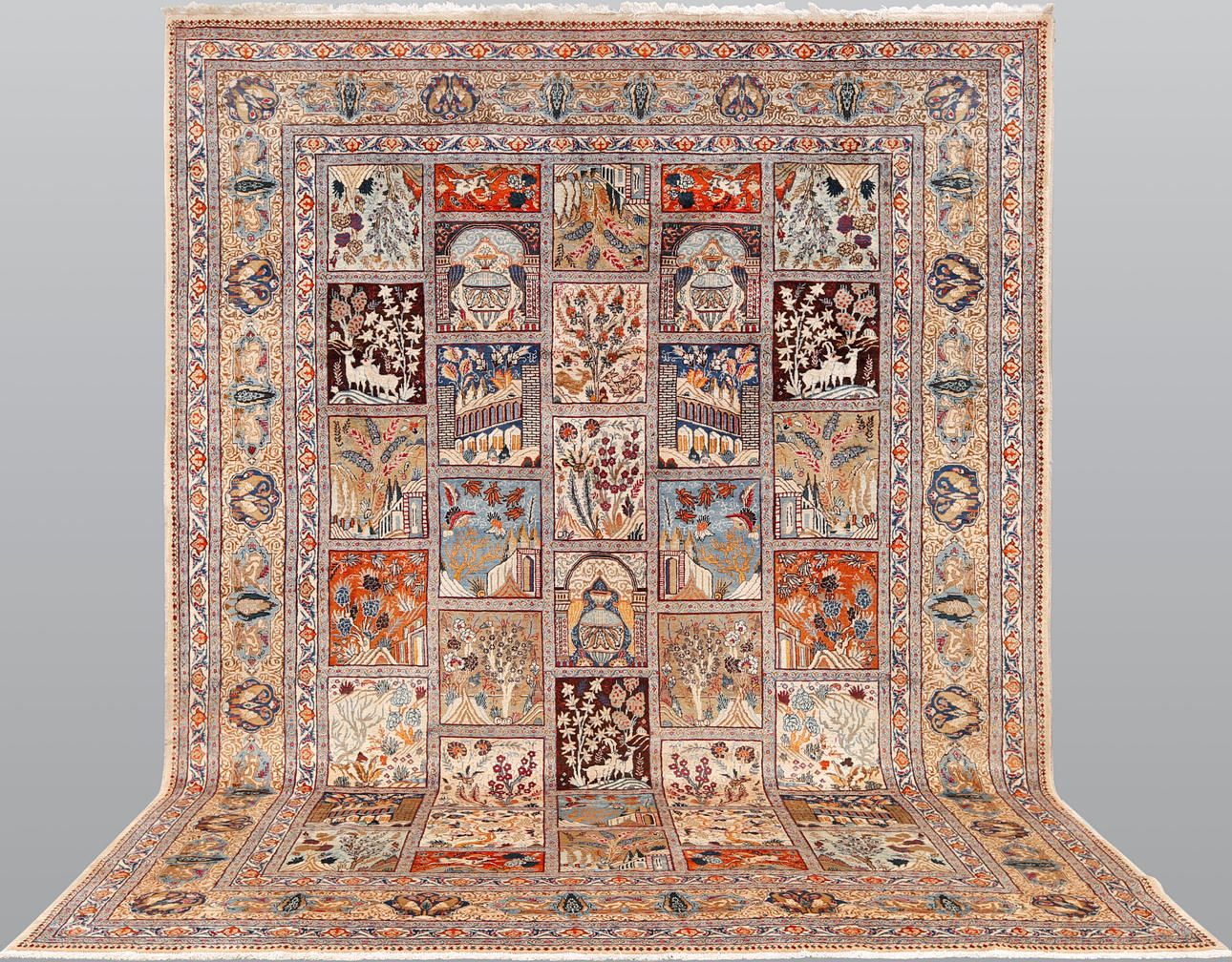 CARPET. Figural Kashmar garden pattern, 415 x 303 cm. Carpets ...