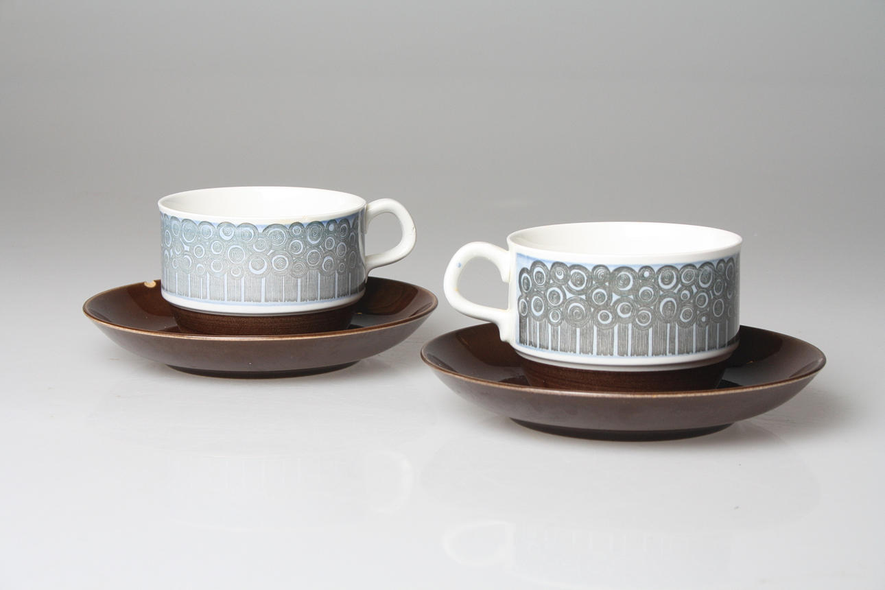 KOPP & FAT, 2 par, Amanda,Christina Campbell. Rörstrand.