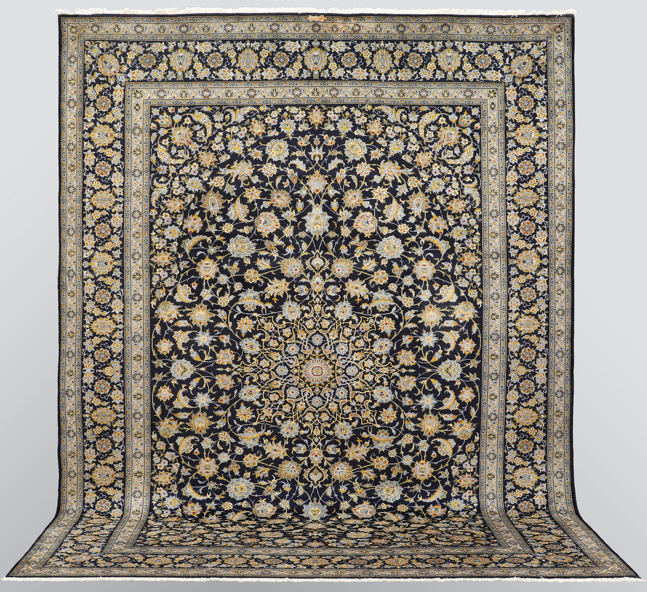 CARPET. Blue Keshan, 406 x 307 cm.