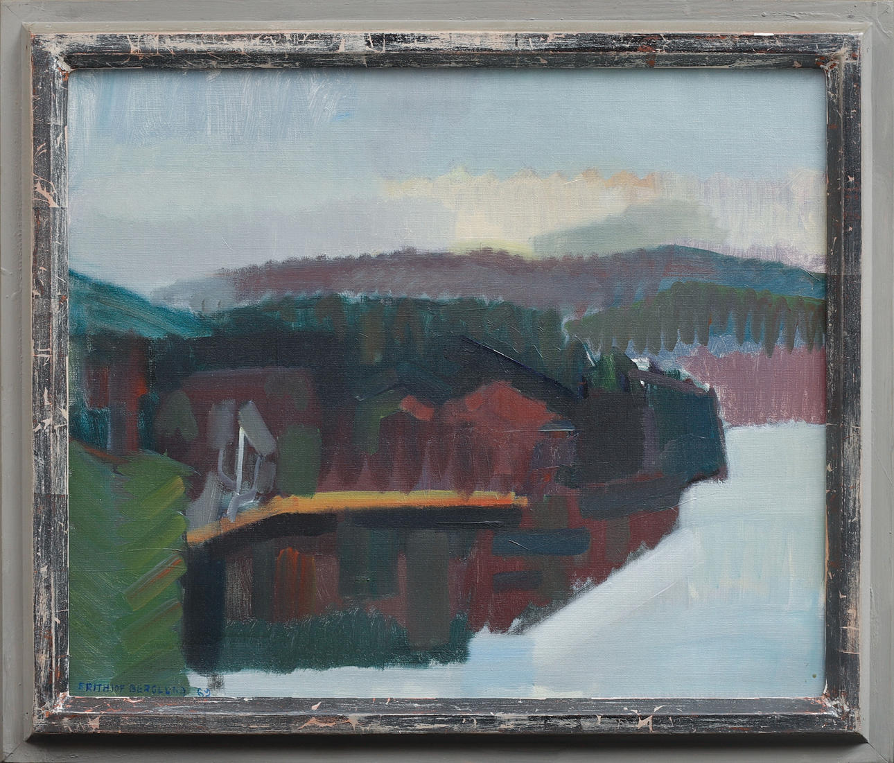 FRITHIOF BERGLUND. Landscape, oil on canvas, signed and dated 62.