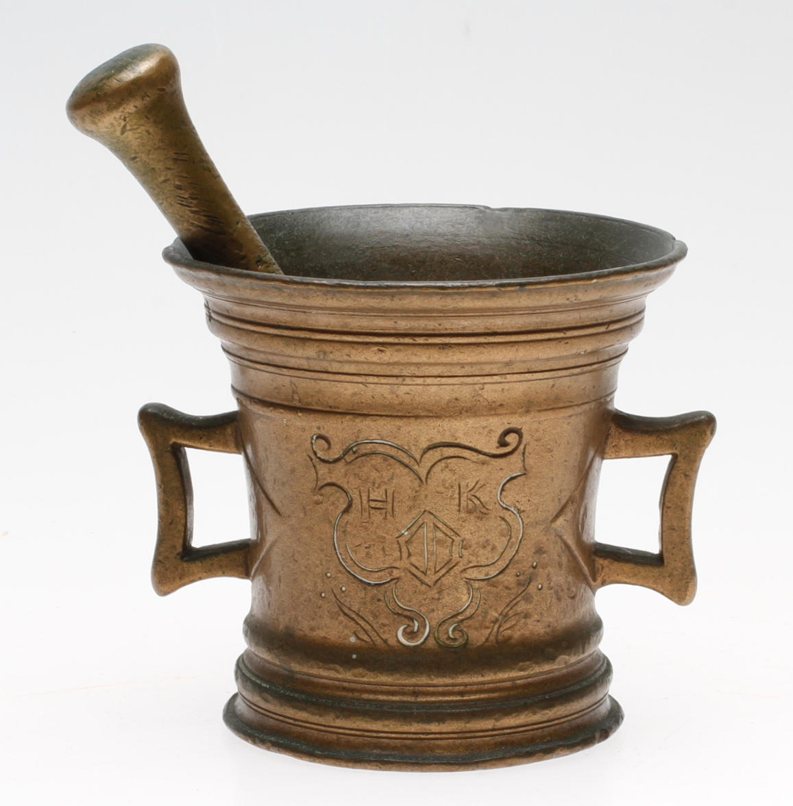 MORTEL med PISTILL, malm, 1700/1800-tal.