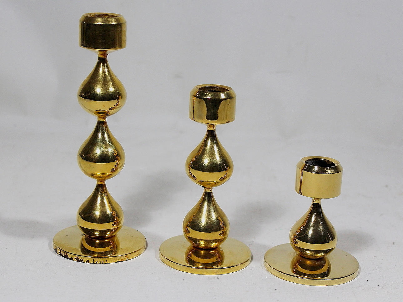 LJUSSTAKAR, 3 st, design Asmussen, Danmark.