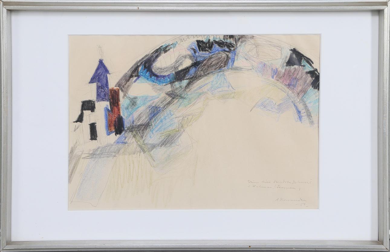 ARMAND ROSSANDER. Kalmarmotiv, blandteknik, signerad och daterad -59.