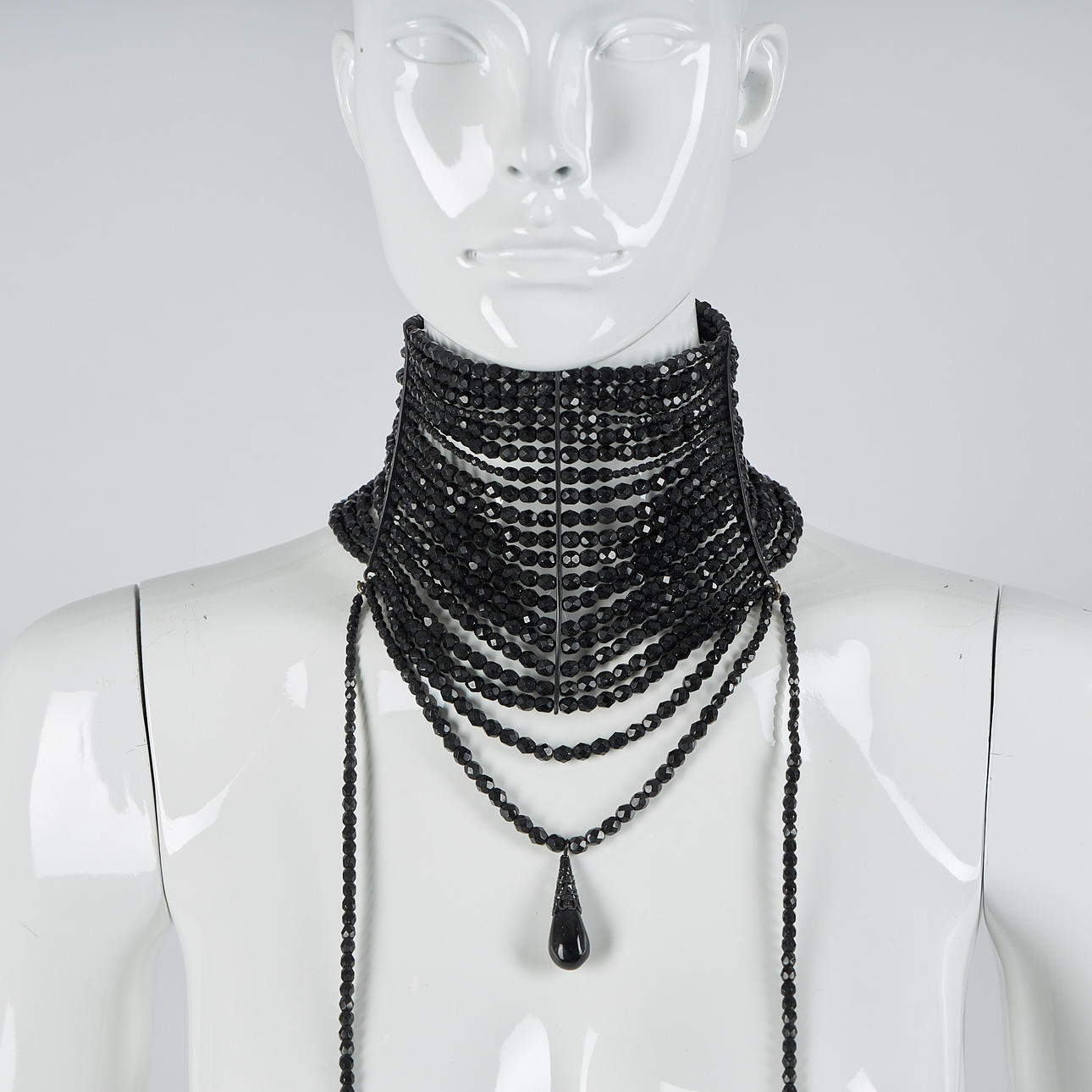 CHRISTIAN DIOR, design John Galliano, necklace, black rhinestones