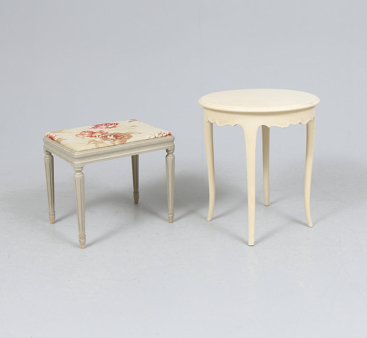 COFFEE TABLE and STOOL, Rococo and Gustavian style. Furniture - Tables ...