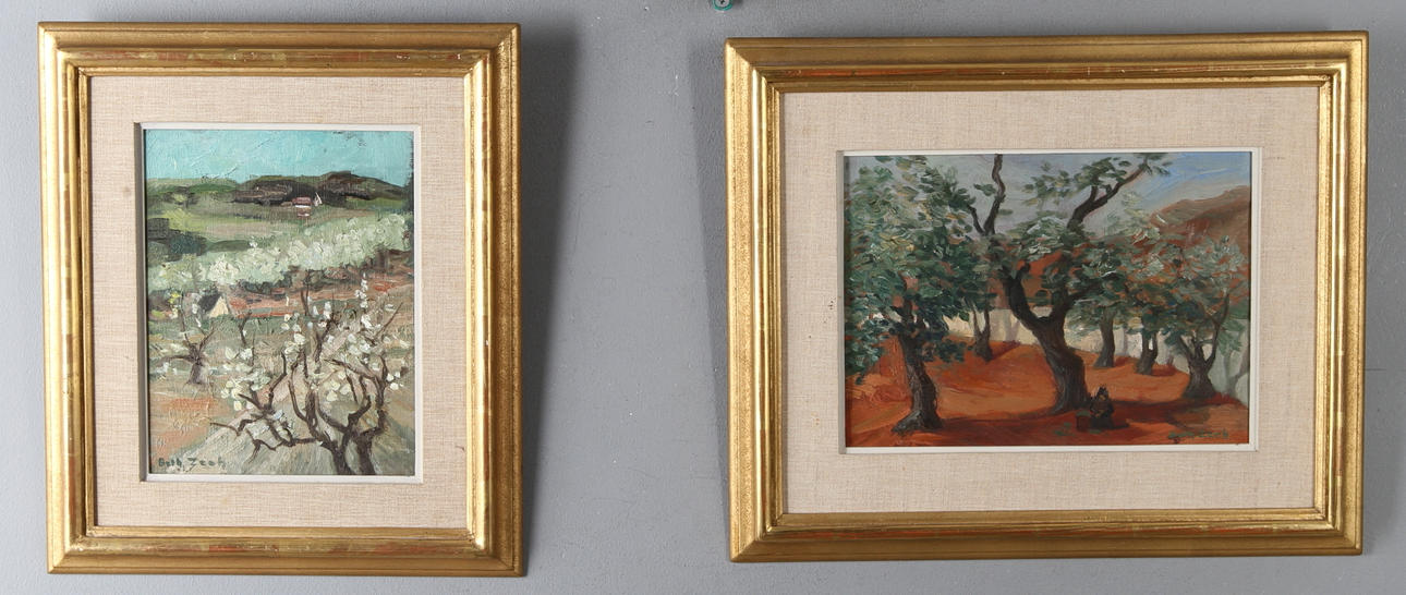 BETH ZEEH. 2 st, olja på duk respektive pannå, signerade.