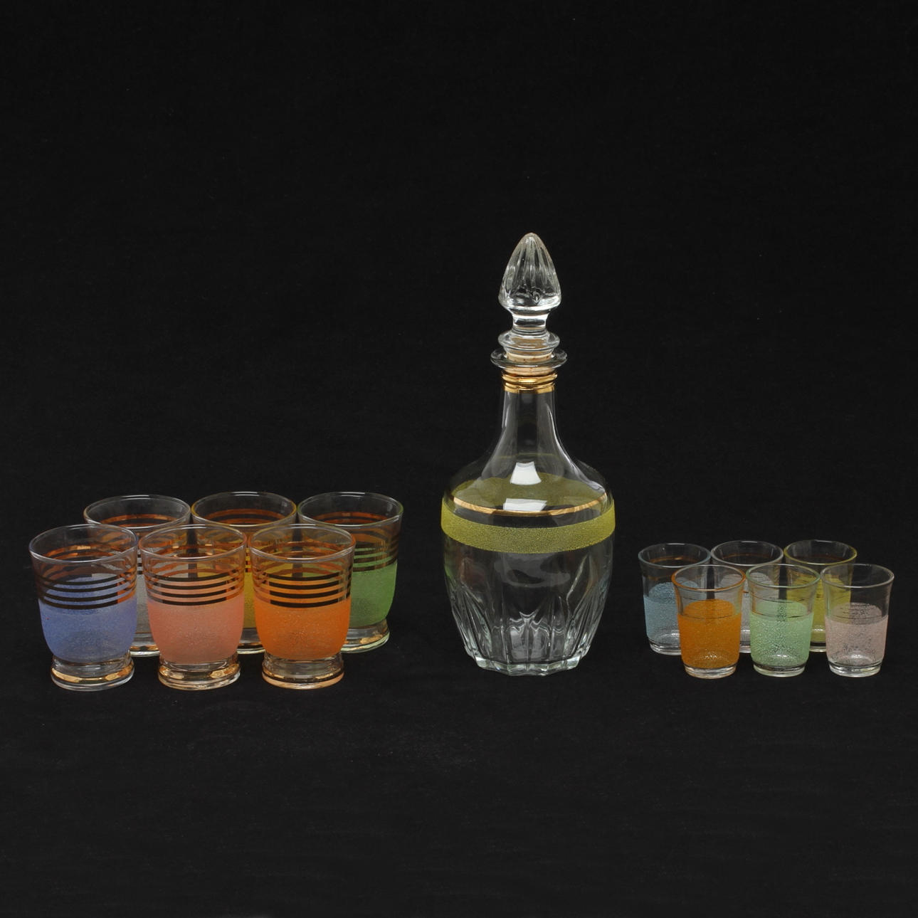 KARAFF MED GLAS, 13 delar, glas, 1950/1960-tal.