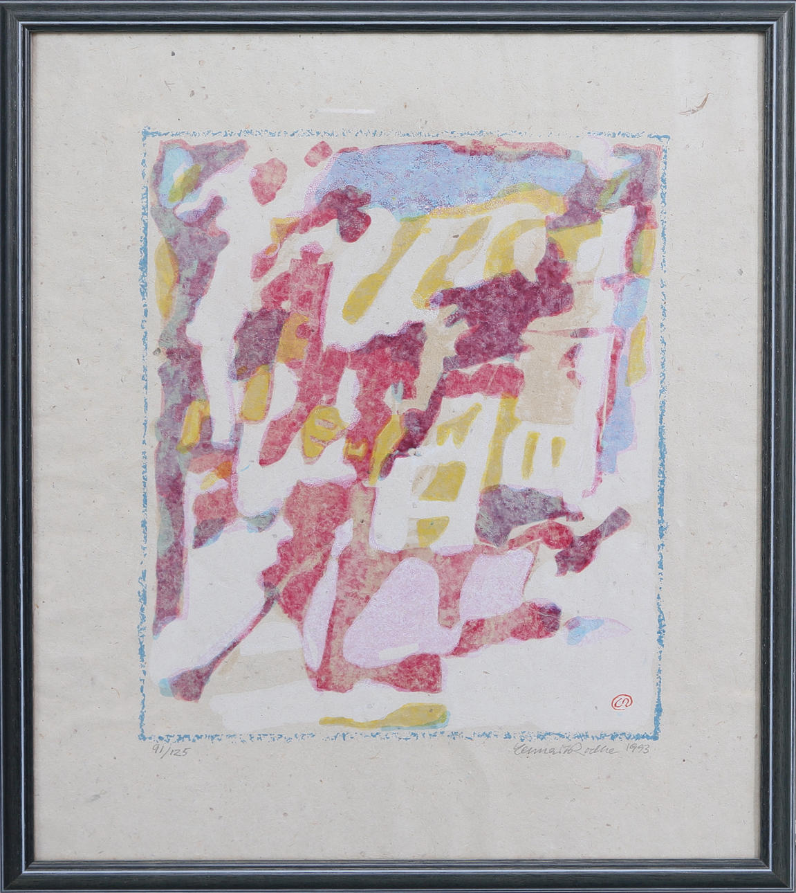 LENNART RODHE. Komposition, grafiskt blad, signerad.