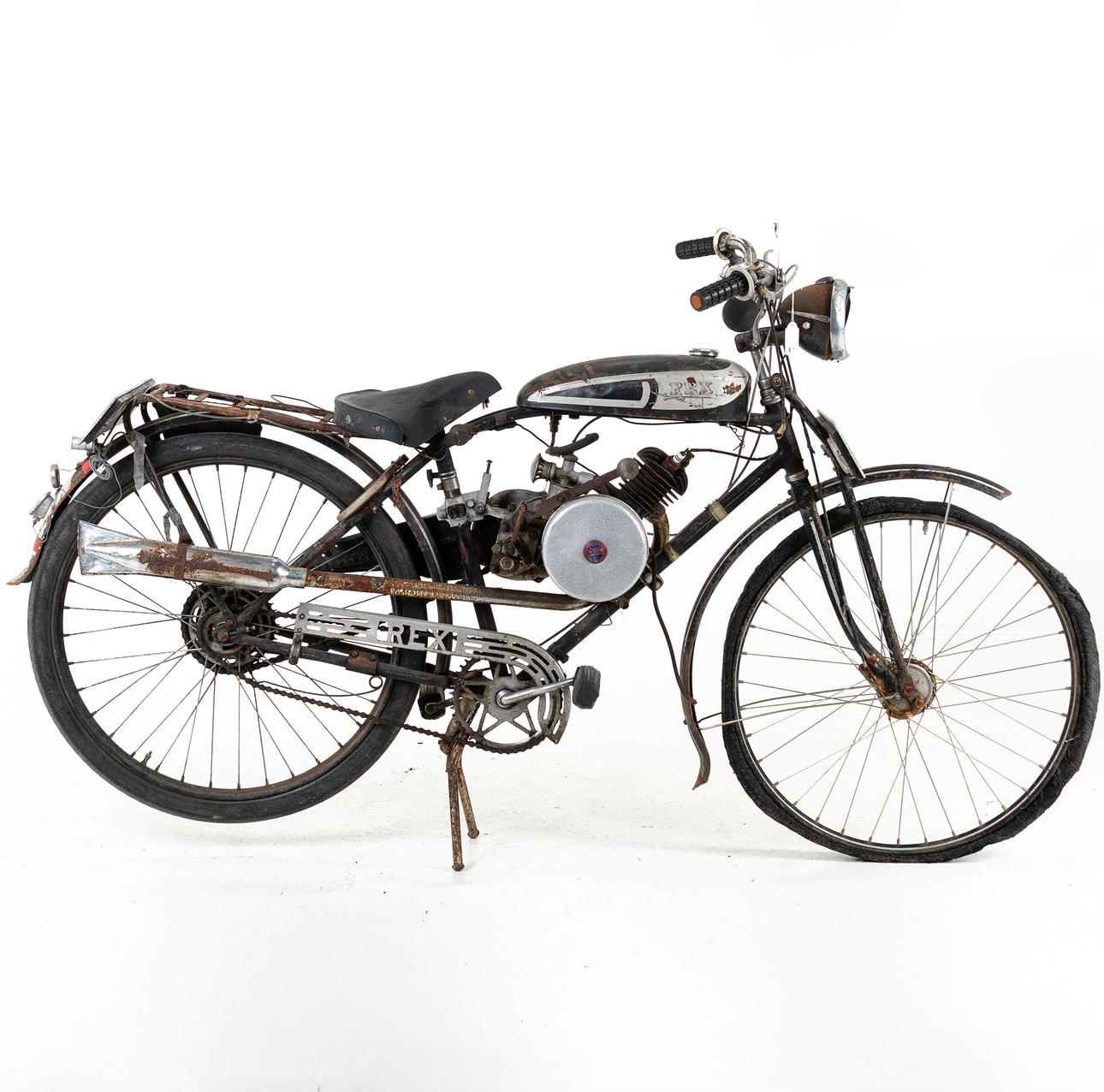 Ein Rex Midget 98cc Motorrad aus den 1930er Jahren.