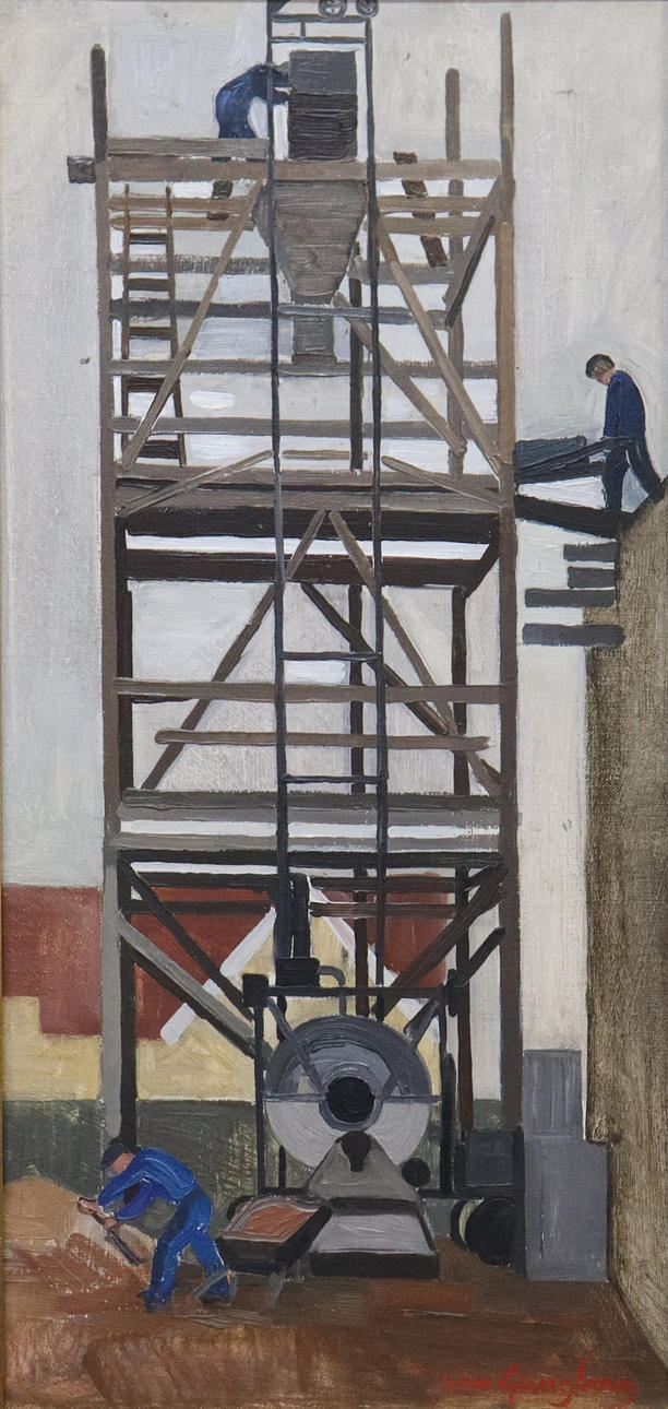 SVEN LJUNGBERG. oil on canvas, “Building Elevator”.