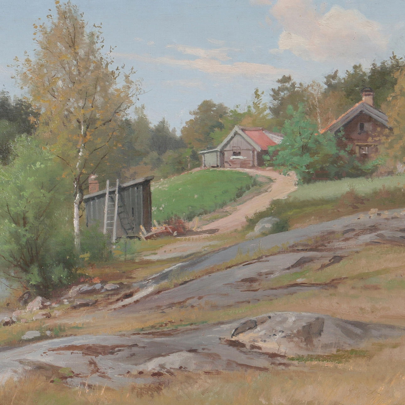 ALBERT BERG. Olja på duk, landskap, signerad samt daterad 93.