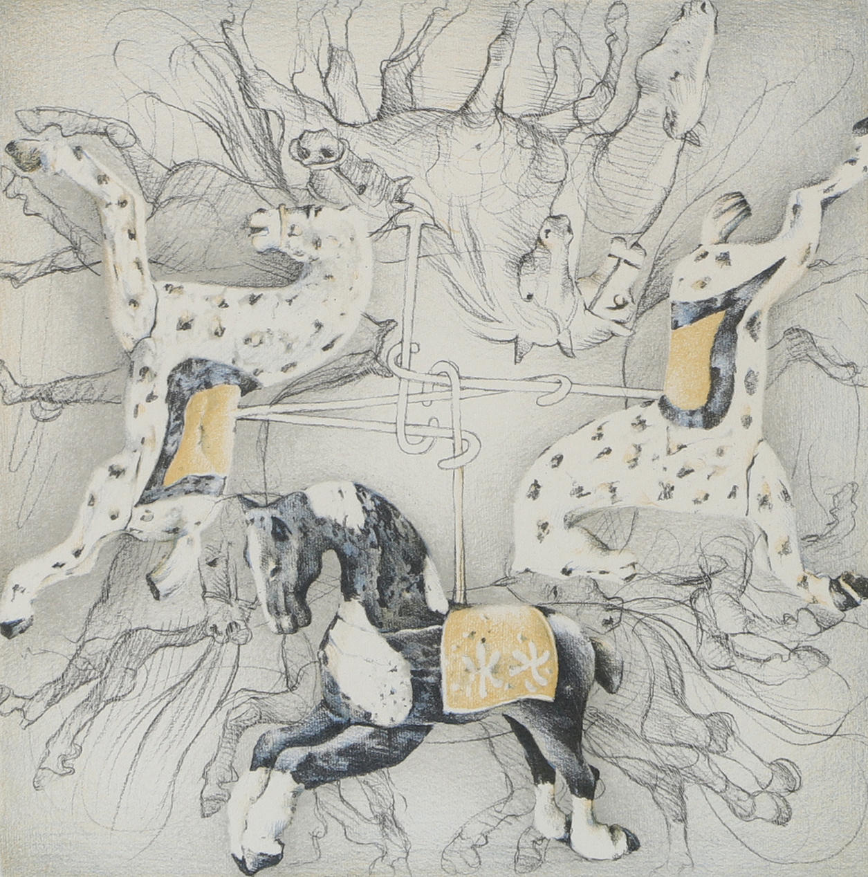 JANERIC JOHANSSON. “Carousel”, lithograph in colours, signed. Art ...