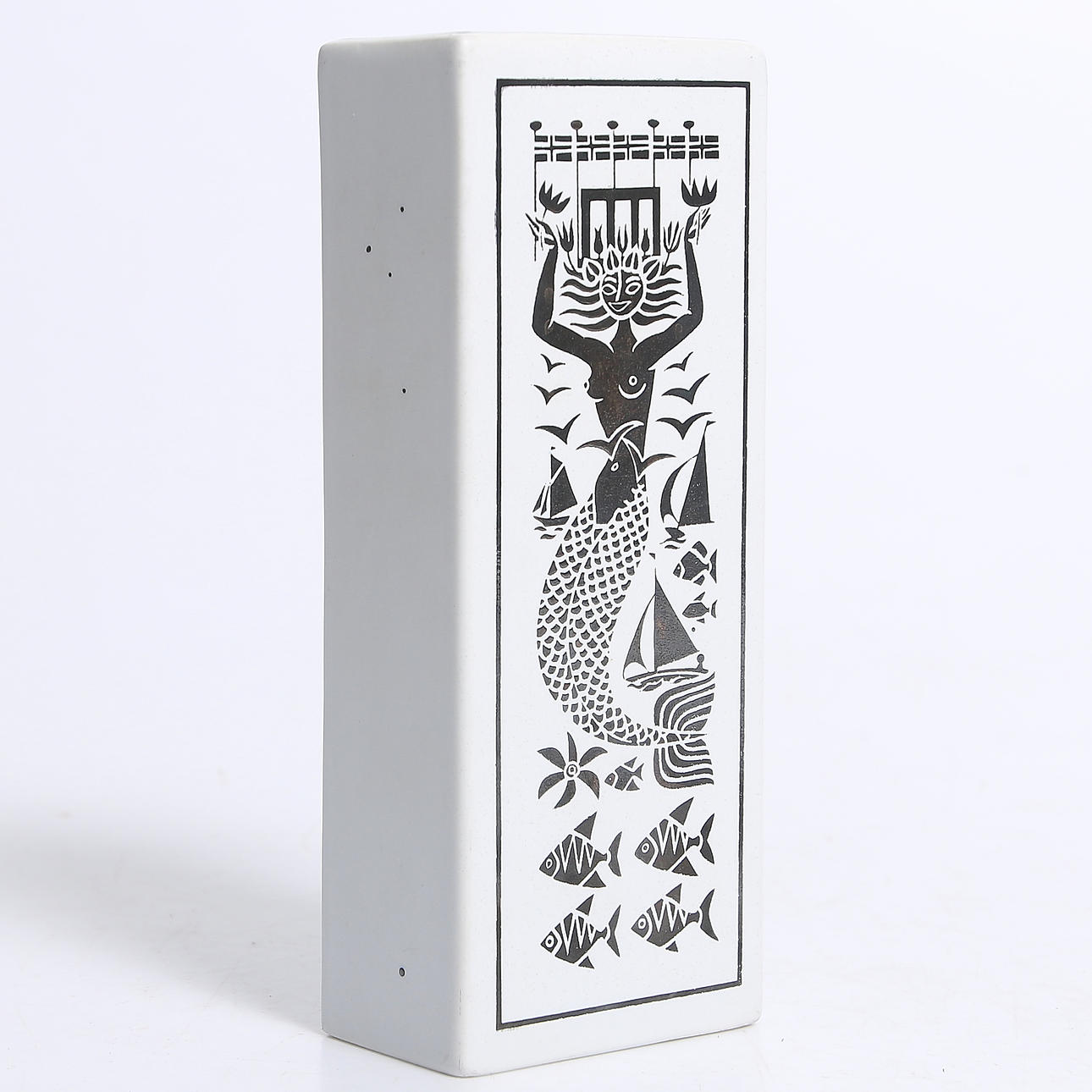 STIG LINDBERG. Vas, stengods, "Grazia", Gustavsbergs, 1900-tal.