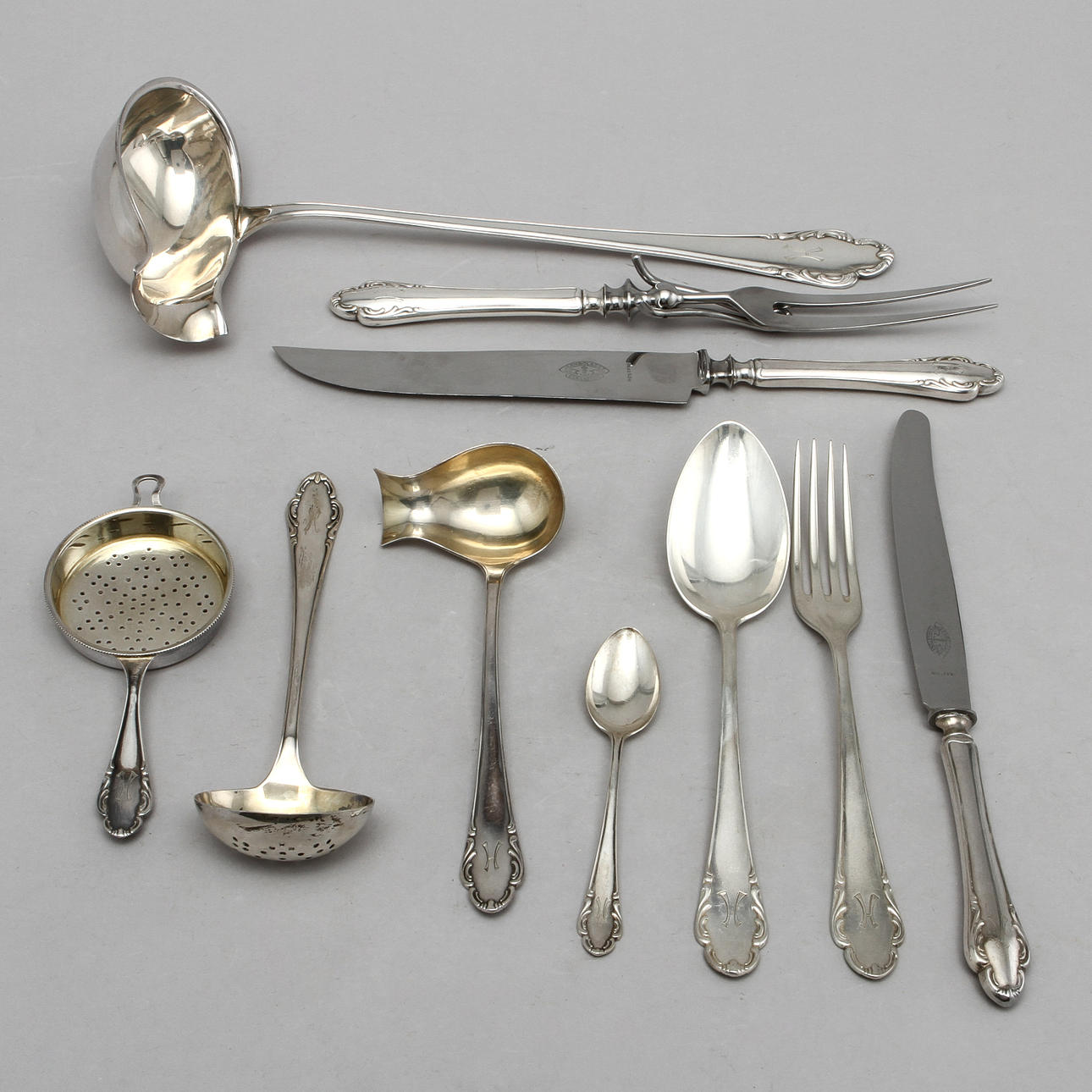 BESTICKUPPSÄTTNING, 55 delar, silver, modell Haga, 1935.