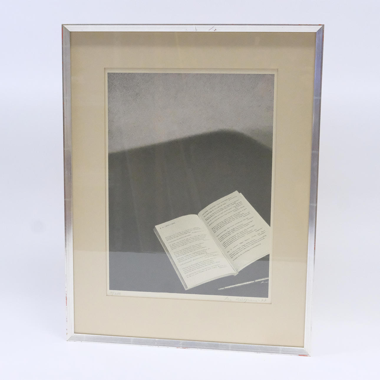 OLA BILLGREN. LITHOGRAPHY, COMPOSITION WITH BOOK.