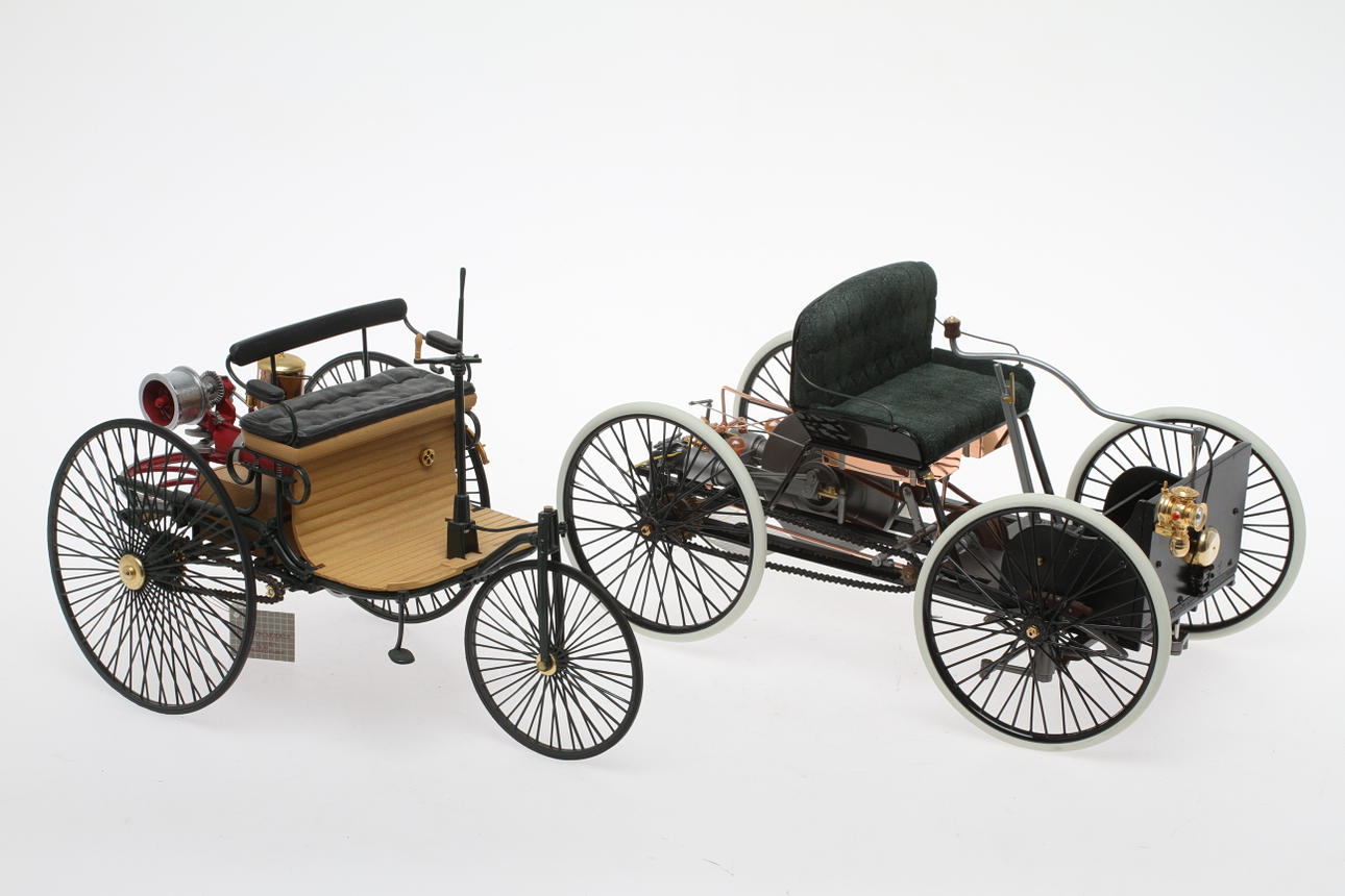 MODELLBILAR FRANKLIN MINT Ford Quadricycle och 1886 Benz.
