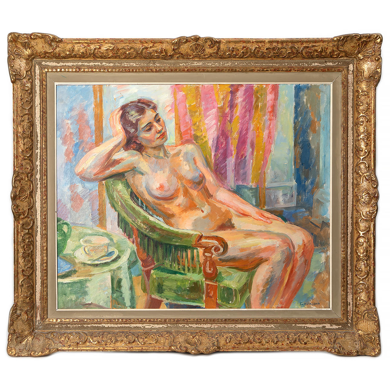 BIRGER SIMONSSON. "Flicka i Fåtölj".