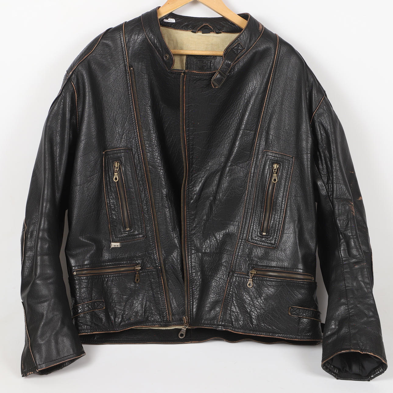 Motorcycle jacket, black leather, Halvarssons, 1997.