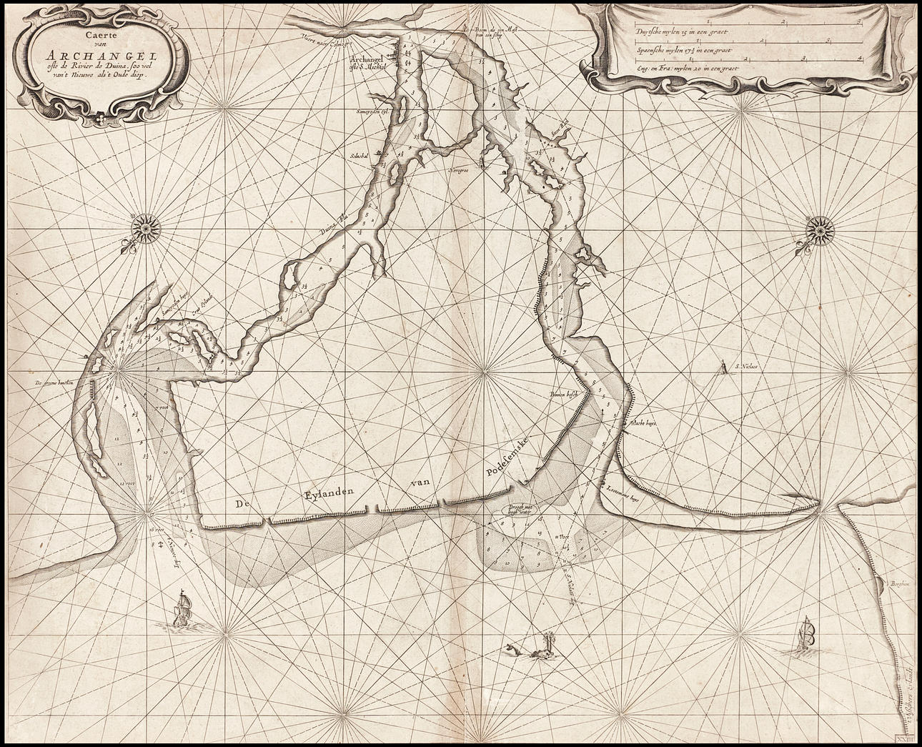 LOOTSMAN, Caerte van Archangel, ca 1663/66.