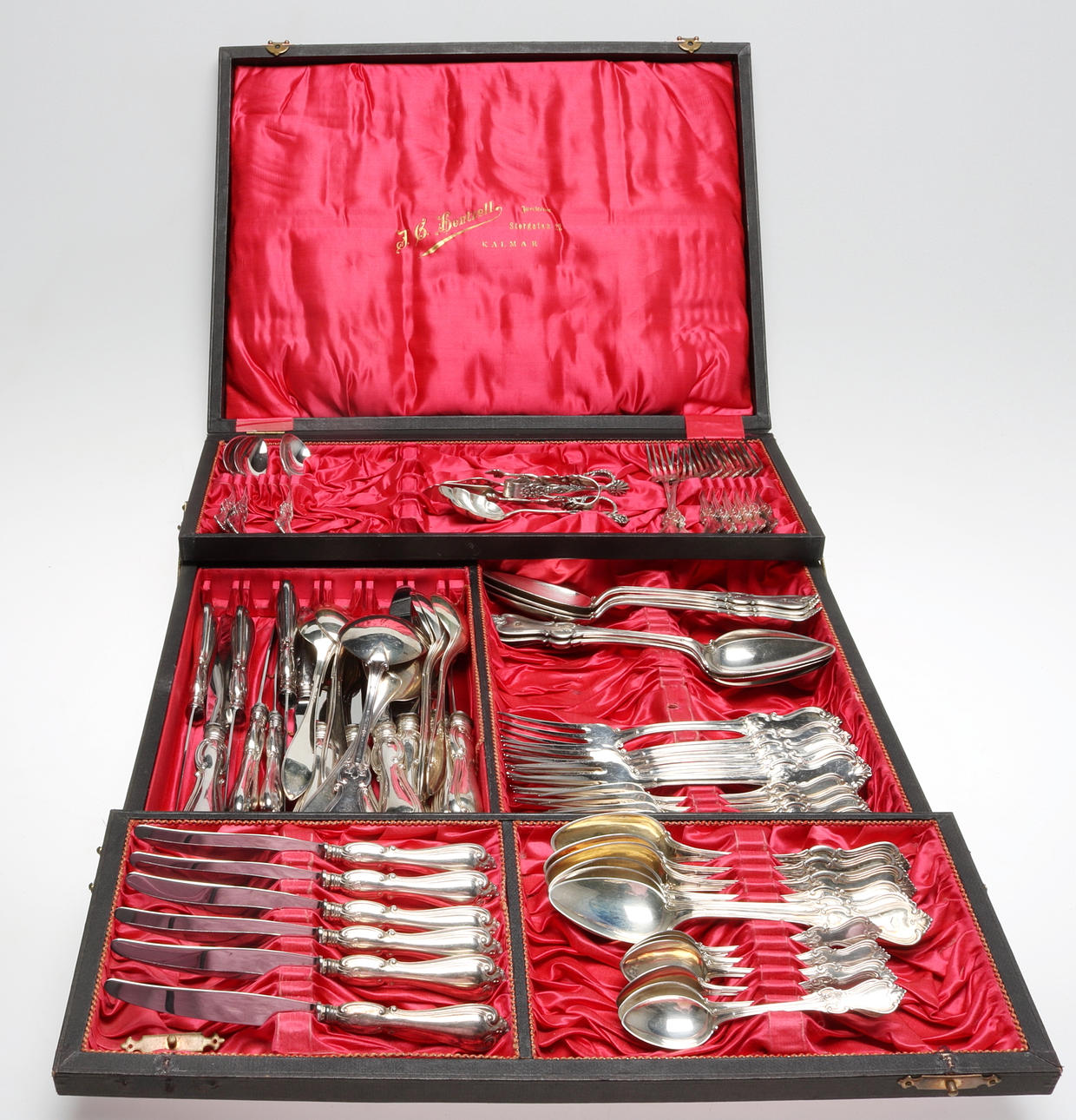 BESTICK, 47 delar, silver, vikt 1397 gram.