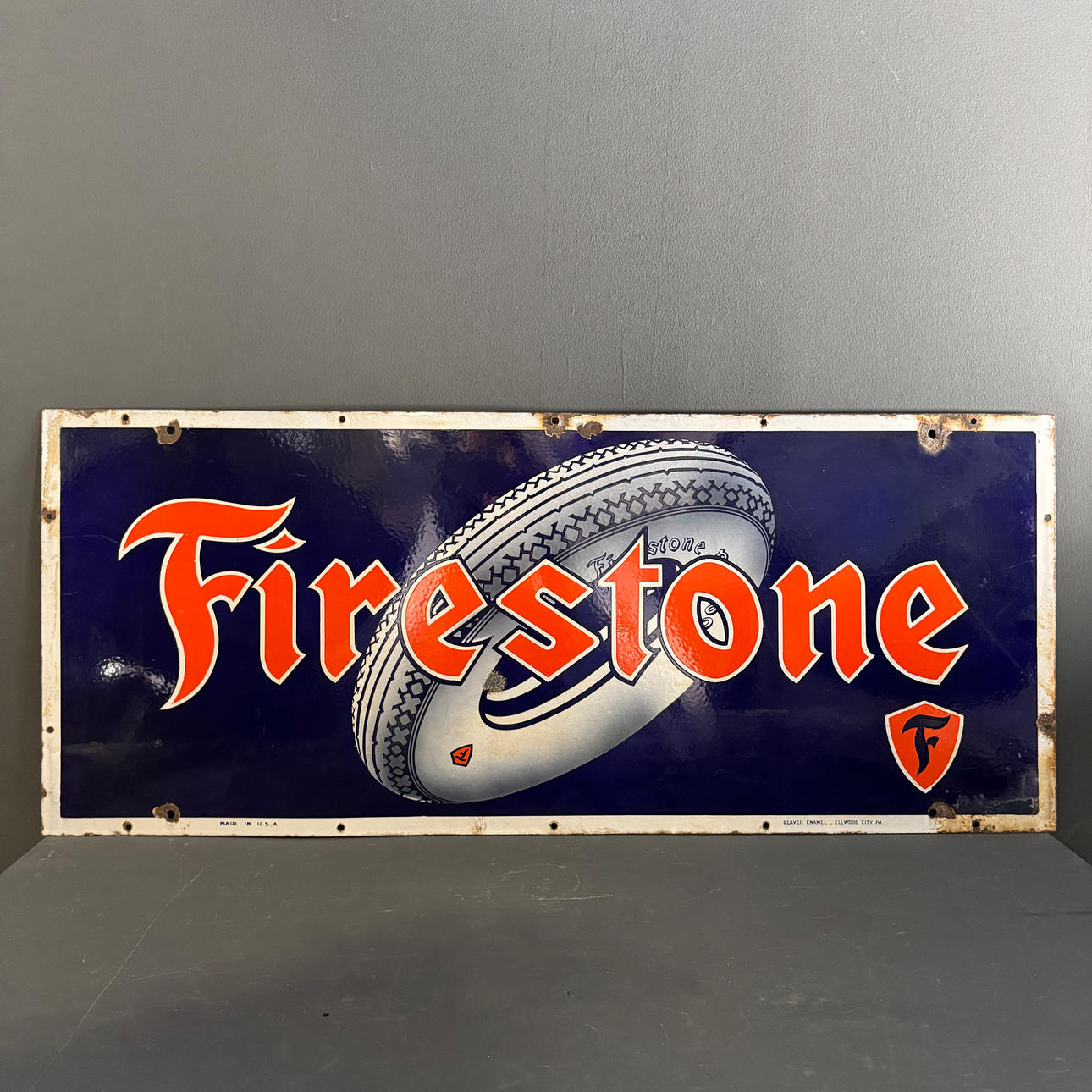 FIRESTONE, enamel sign, 1920/30s. Collectables - Advertising