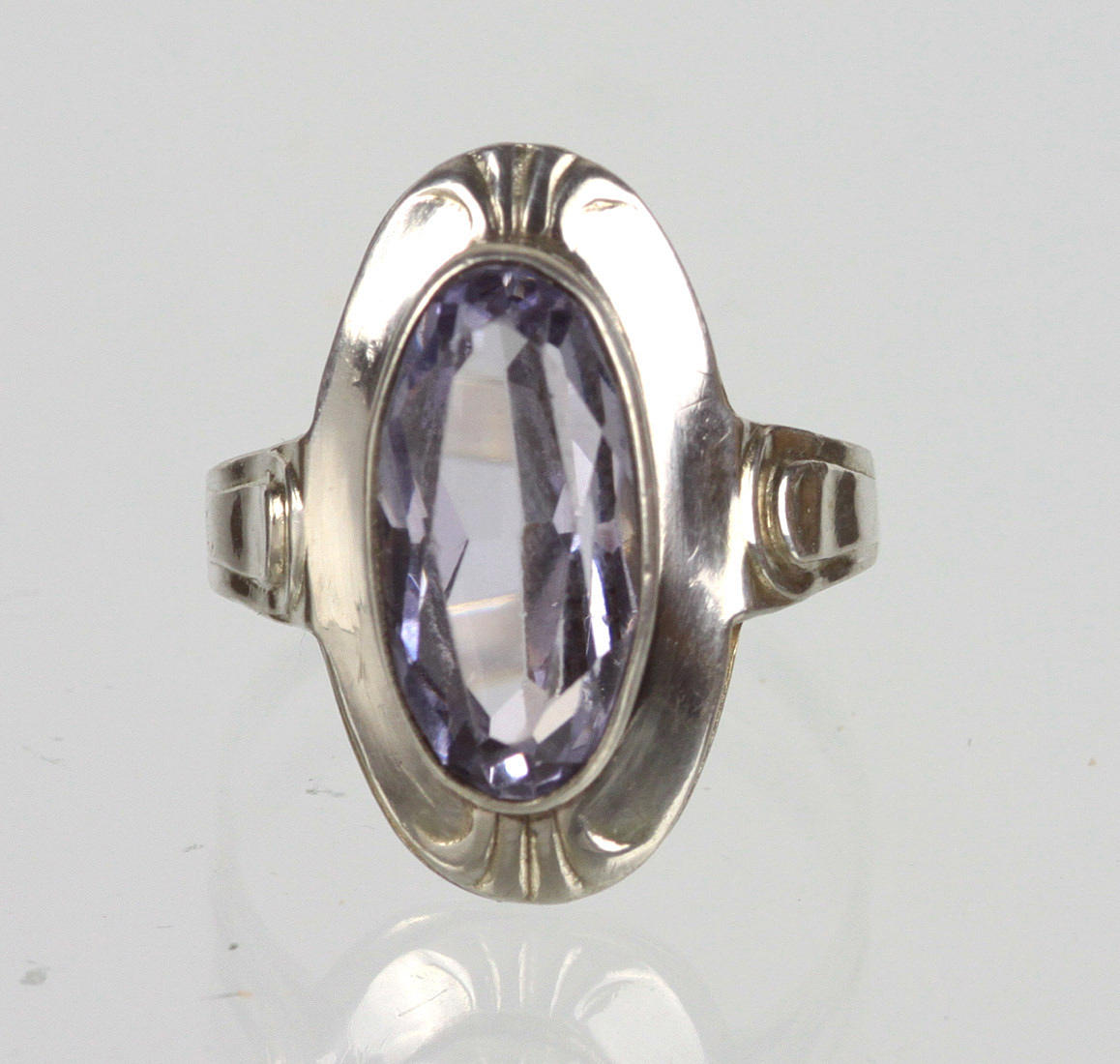 ART DECO AKVAMARIN SPINELLRING 835 SILVER.