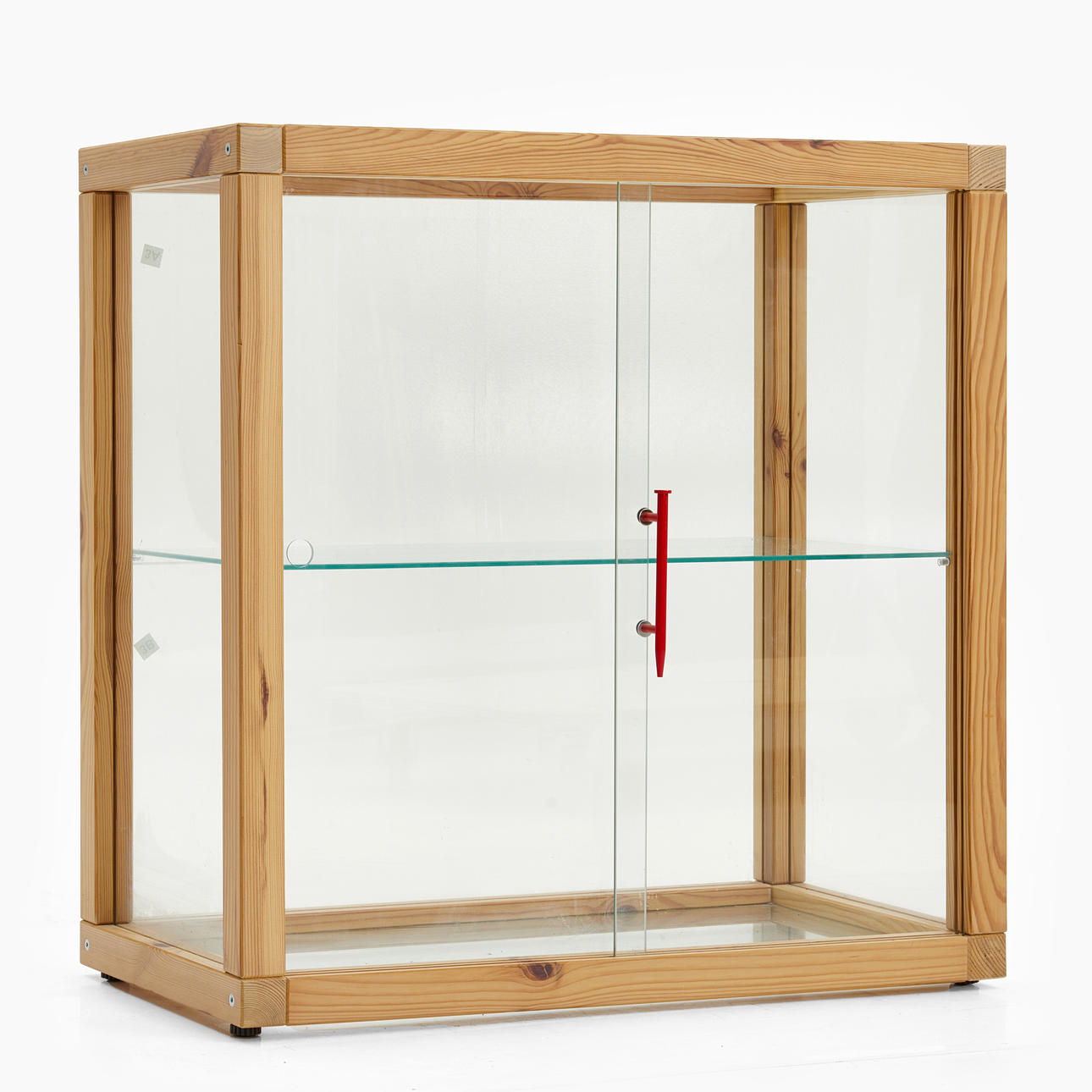 VIRGIL ABLOH. Display cabinet, “Marked”, IKEA, 2019, solid pine with glazed sides, a shelf.