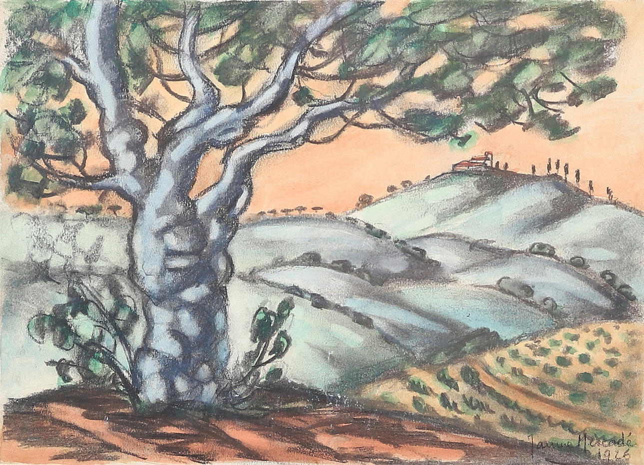 CATALAN SCHOOL, 20TH CENTURY. Landscape.