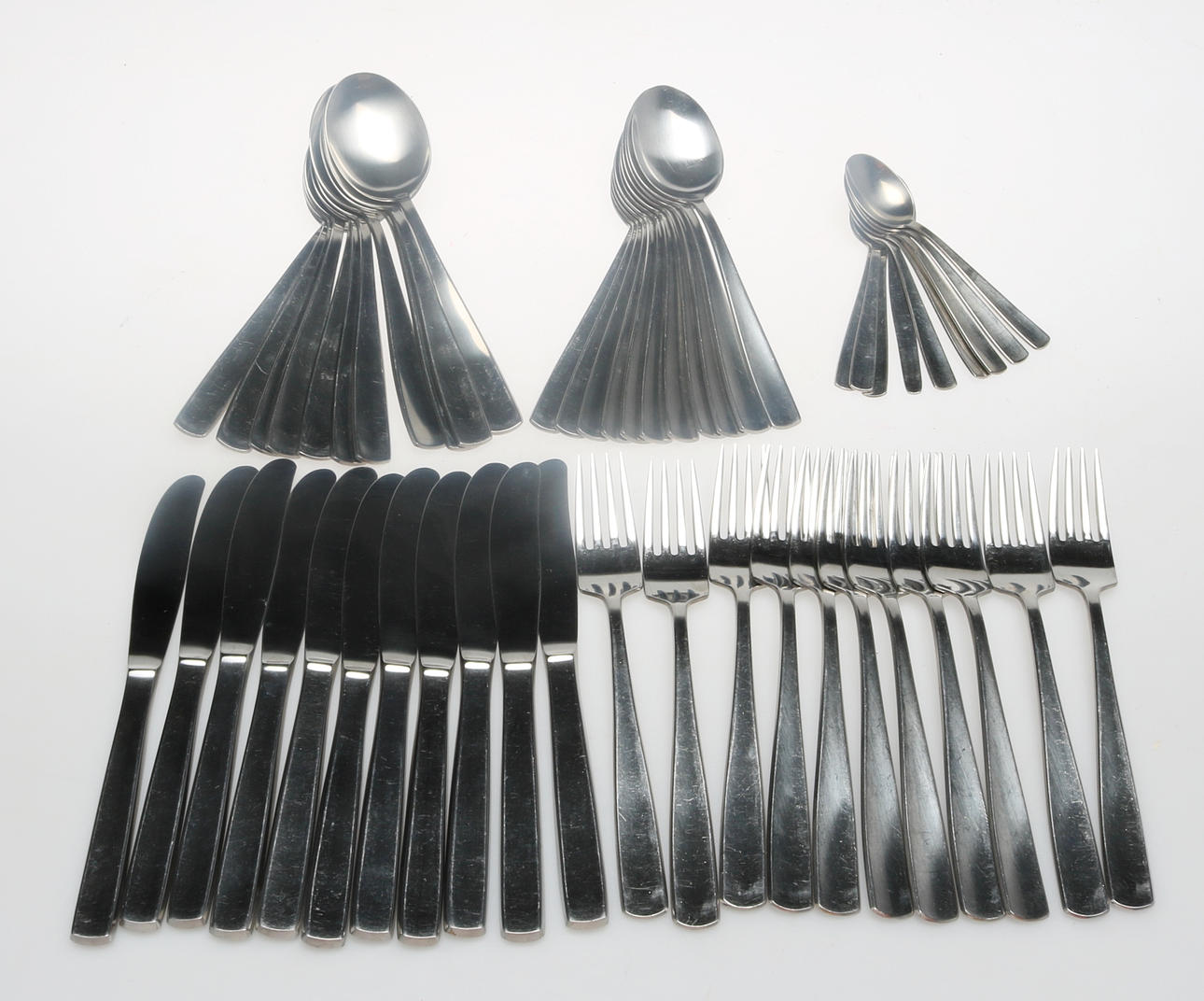 BESTICK, 53 delar, Folke Arström, "Facette", Gense, Stainless Steel 18-8, 1900-tal.