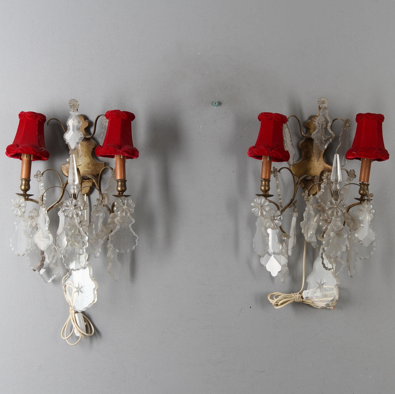 VÄGGLYSTRAR, 1 par, barockstil, 1900-tal.