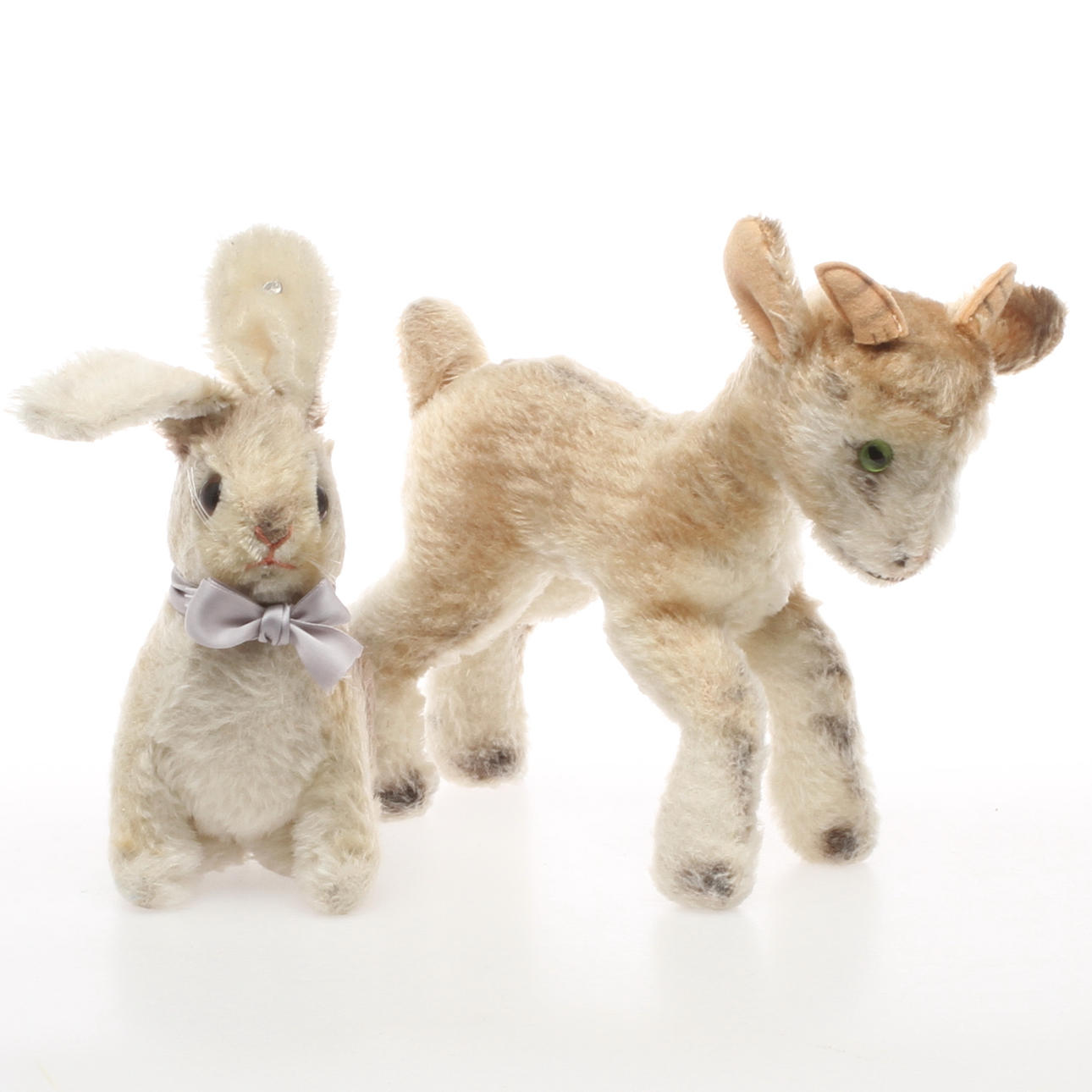 STEIFF, 2 st, "Sonny" kanin samt "Zicky" get, märkta.