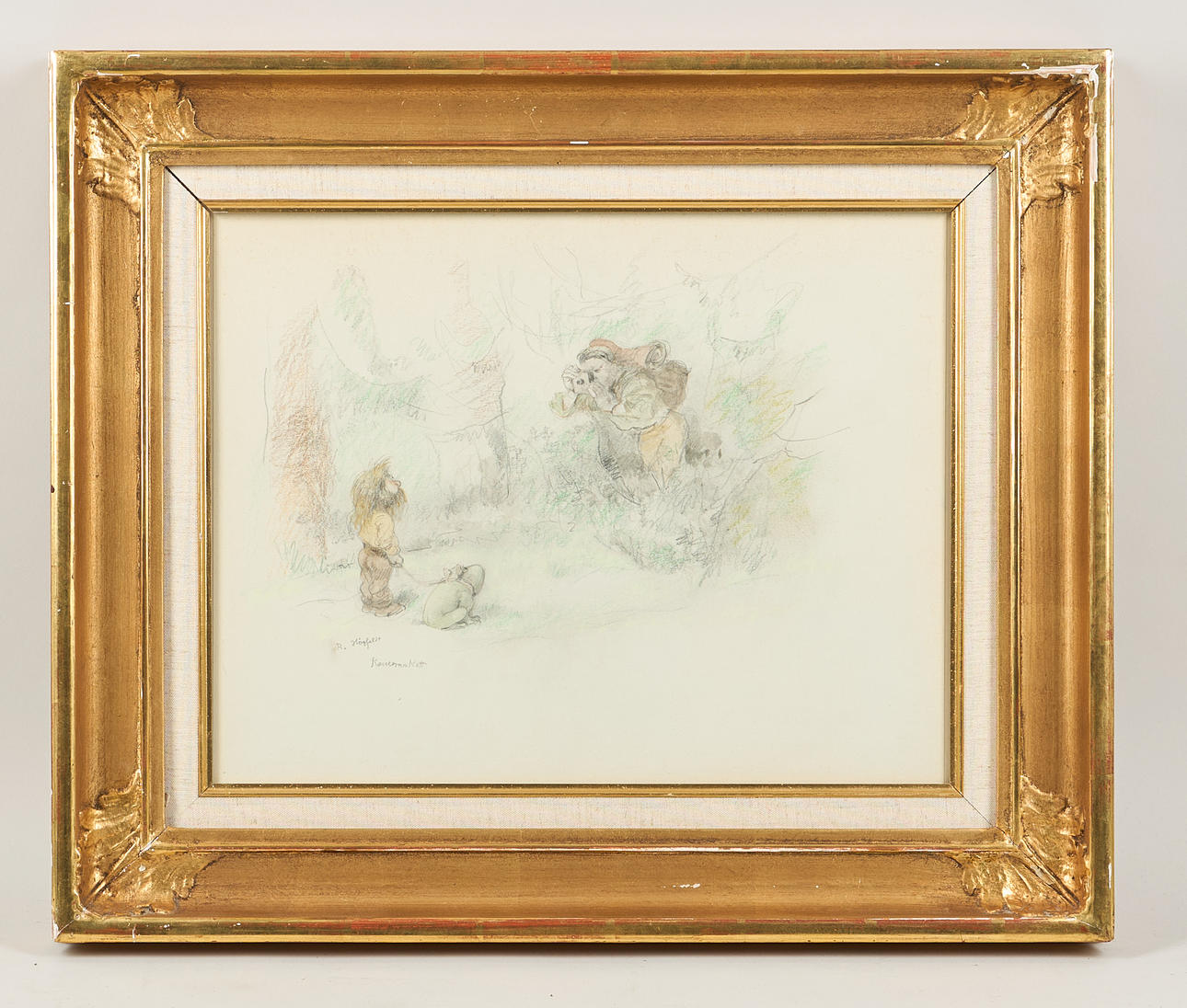 ROBERT HÖGFELDT. “Camera shot”, signed, drawing.