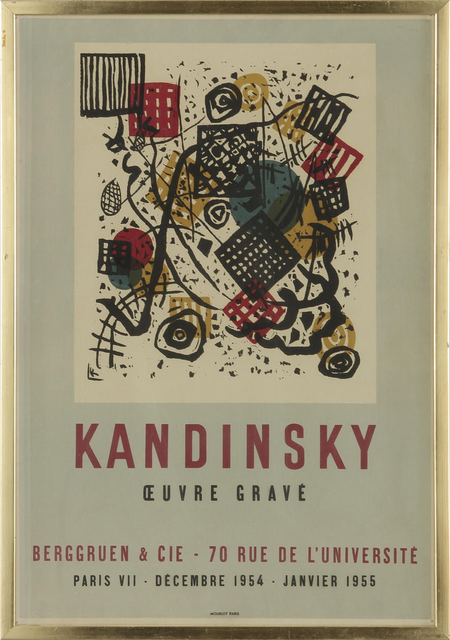 WASSILY KANDINSKY. Färglitografi, affisch av Mourlot 1954-55.