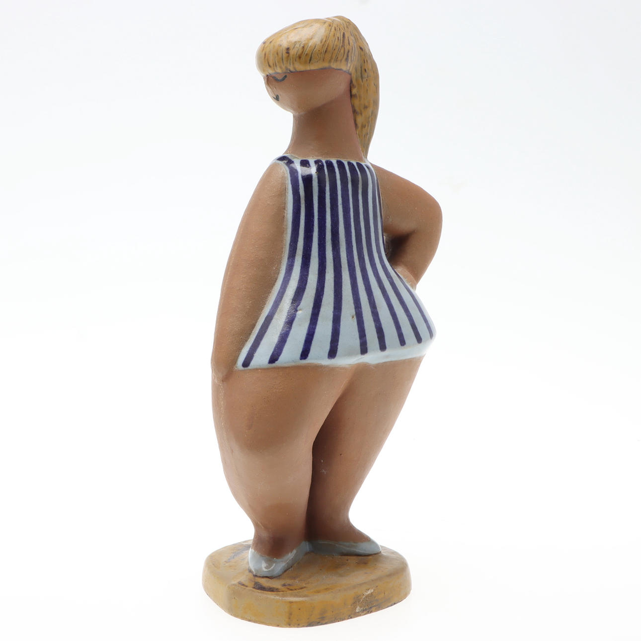 LISA LARSON. Figurine, stoneware, partly glazed, “Dora” from the