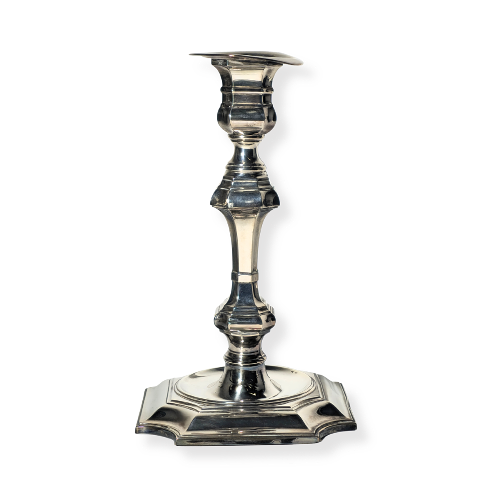 PUNCHED SILVER CANDLE HOLDER.