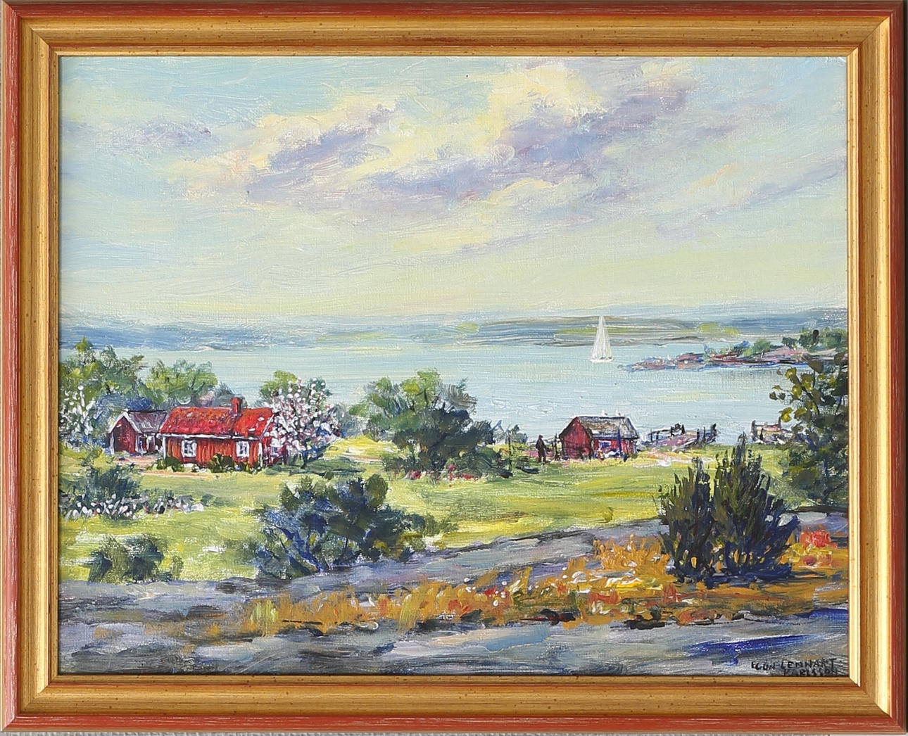 EGON LENNART KARLSSON. "Försommardag". Olja på duk, signerad.