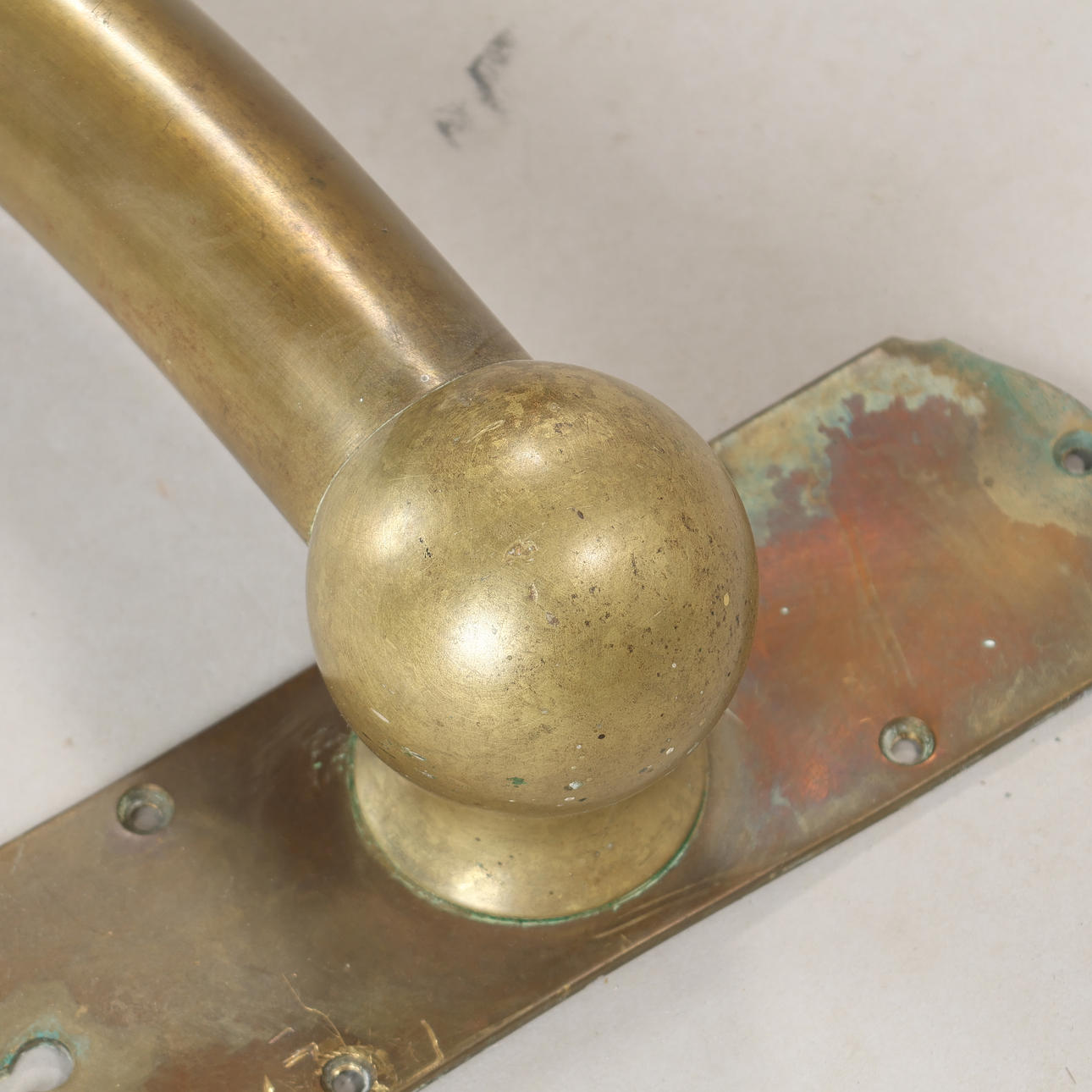 Large brass door handle, 1900s. Silver & Metals - Pewter, Brass ...